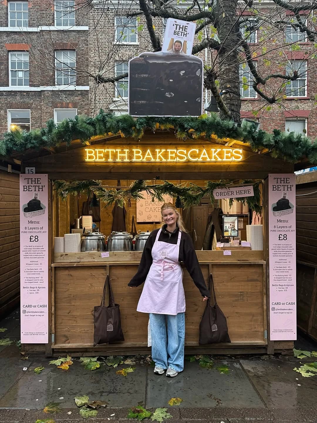 Beth at York Christmas Market with The Beth horsebox